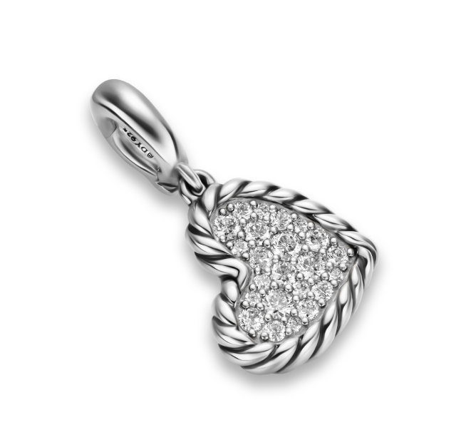 PDP_DY Elements® Heart PendantSterling Silver with Diamonds, 12.7mm