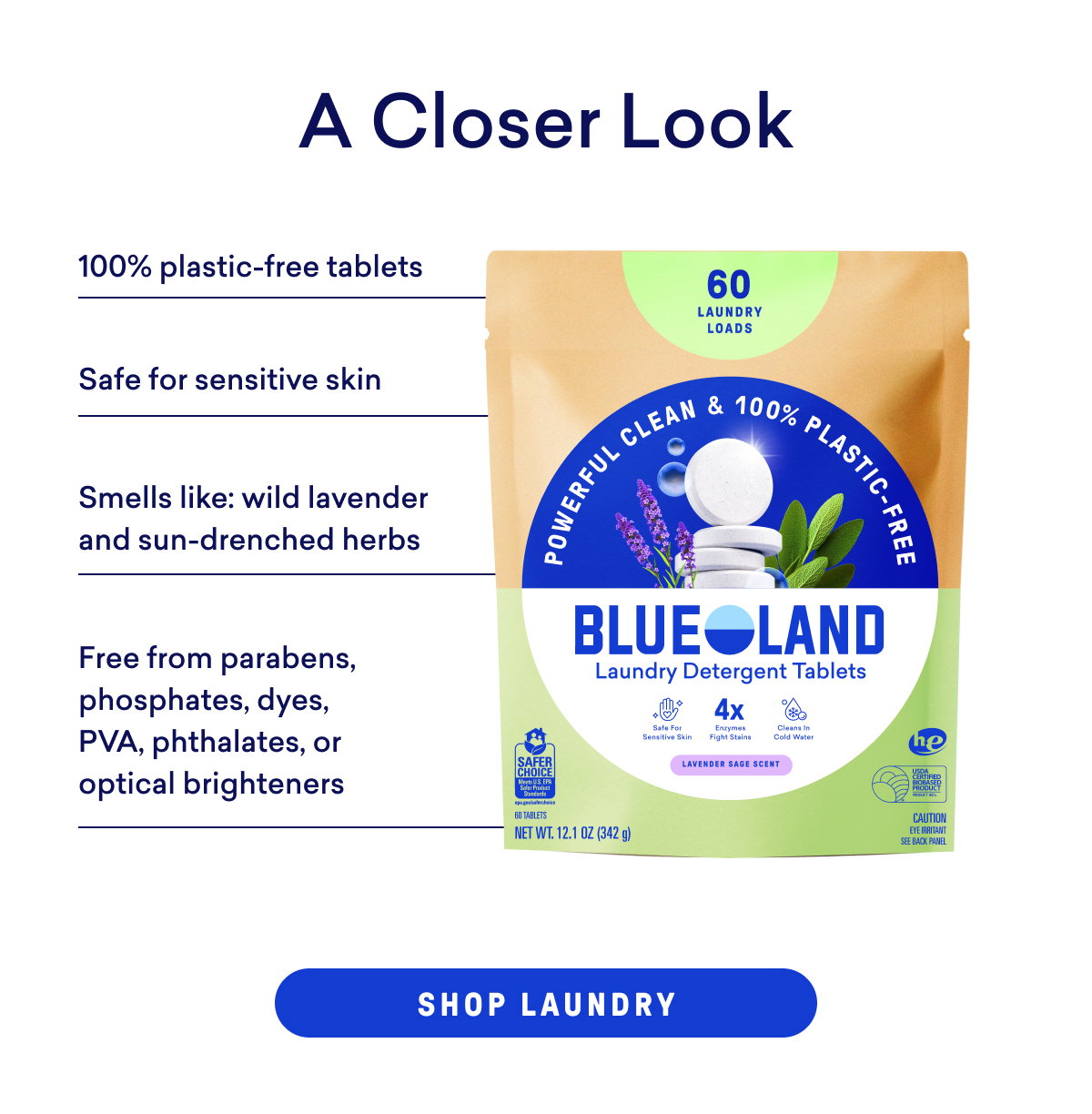 Here's a closer look at our Laundry Detergent Tablets.