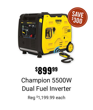 $899.99 Champion 5500W Dual Fuel Inverter
