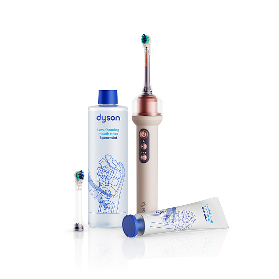Dyson CameraJet toothbrush and accessories.