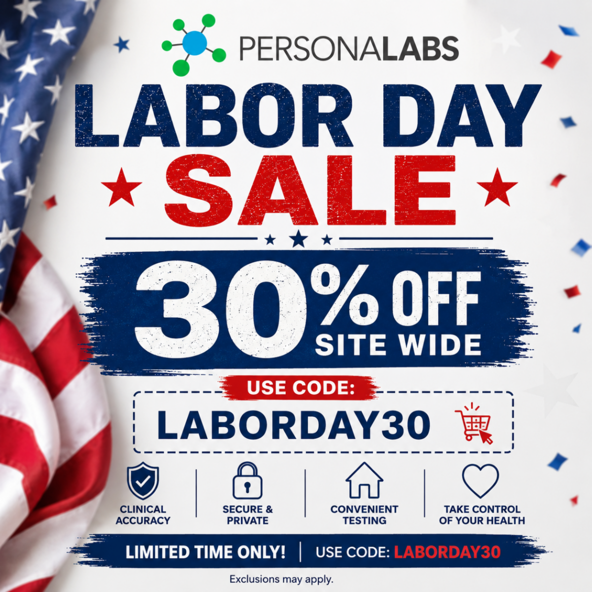 Personalabs Labor Day Sale — 30% Off Sitewide, Use Code LABORDAY26