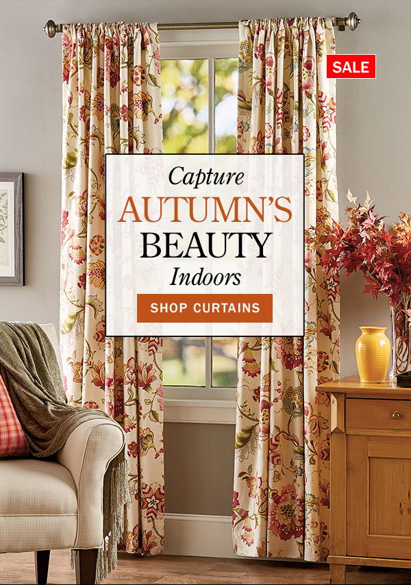 Capture Autumn's Beauty Indoors. Shop Curtains. Sale: Jacobean Floral Rod Pocket Curtains