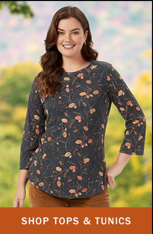 Shop Tops & Tunics. Women's Soft Knit Printed Floral Tunic