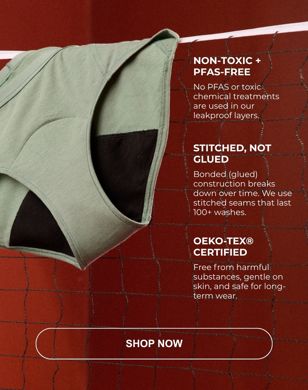 NON-TOXIC, PFAS-FREE + OEKO-TEX CERTIFIED