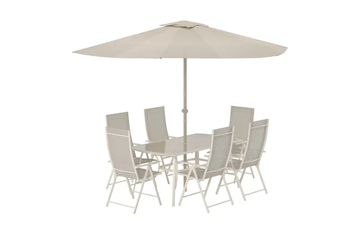 Venture Home Brekki matgrupp med parasoll beige