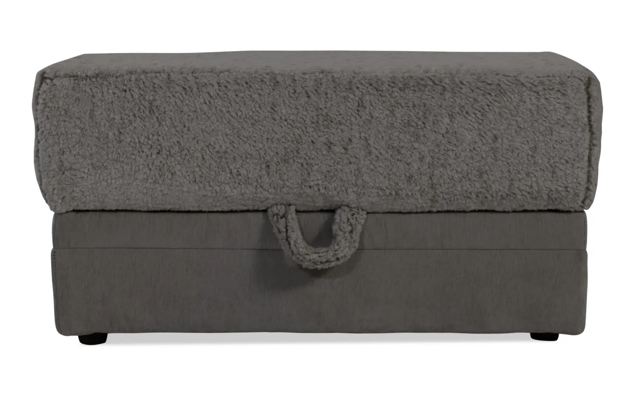 Lynx Gray Storage Ottoman