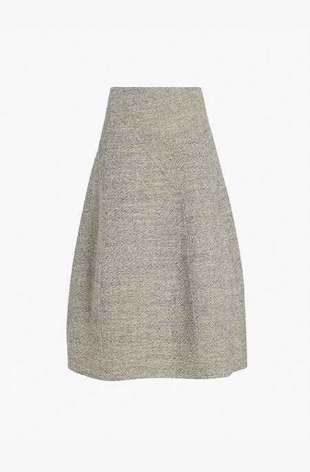 Gaelle Skirt in Double Face Melange Outerwear in Ecru/Tahini Multi