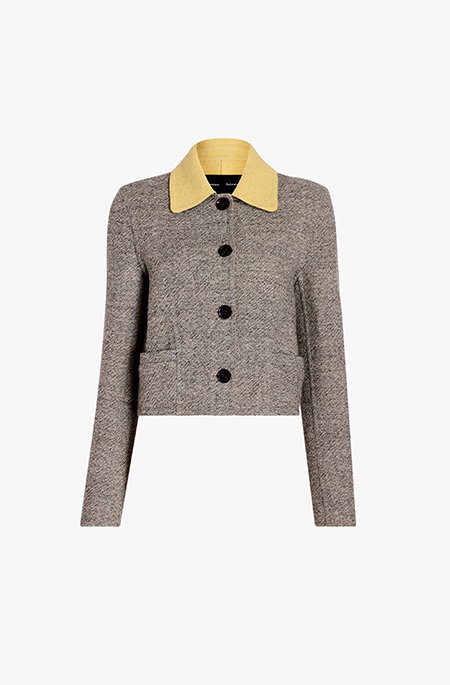 Gaelle Jacket in Double Face Melange Outerwear in Ecru Tahini Multi
