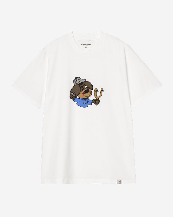 Carhartt WIP Slingshot T-Shirt | White (Heavy Enzyme Wash)