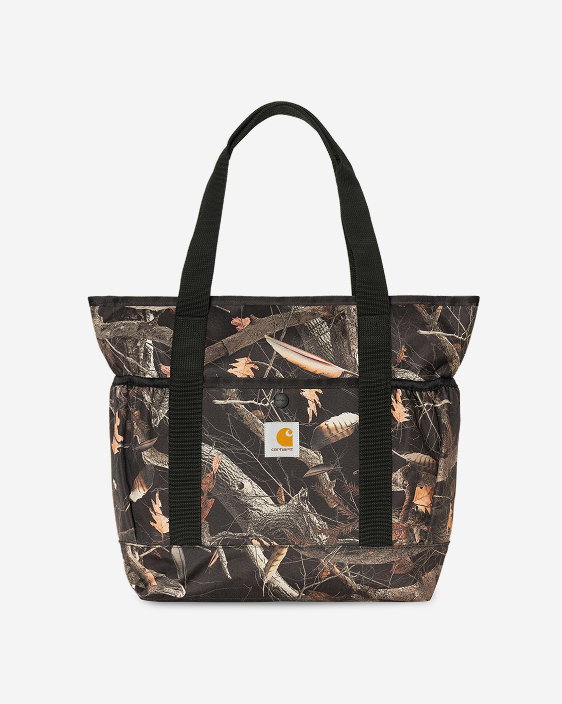 Carhartt WIP Clapton Tote Bag | Black Camo Feather Tree