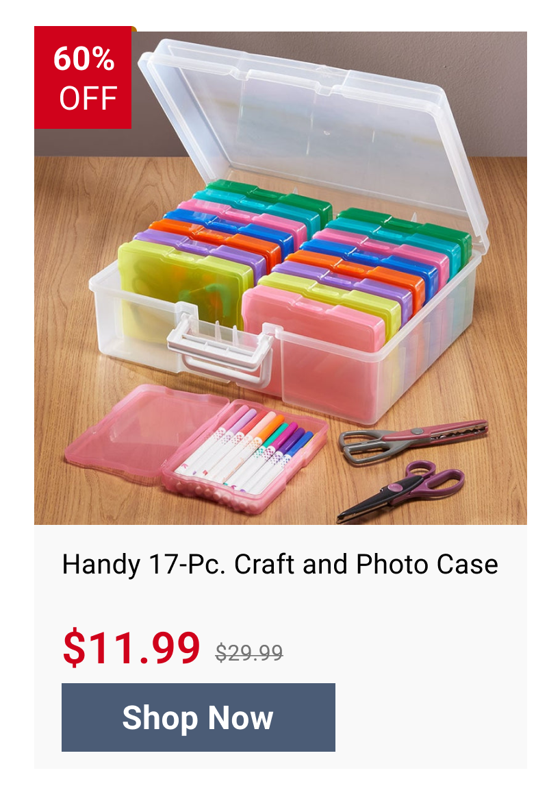 Handy 17-Pc. Craft and Photo Case