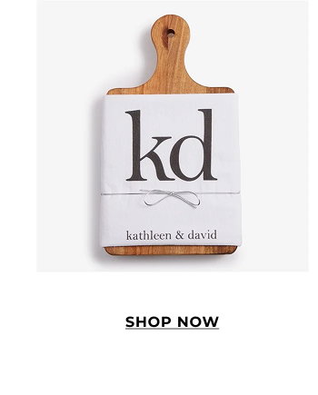 Paired Initials Personalized Tea Towel and Paddle Board Gift Set