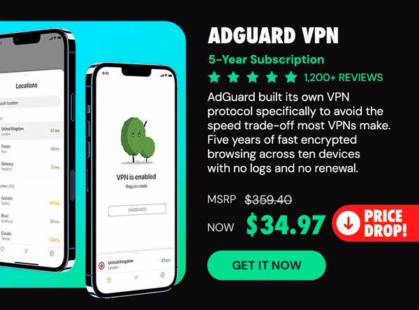 AdGuard VPN: 5-Yr Subscription
