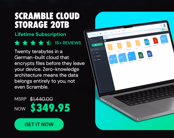 Scramble Cloud Storage Lifetime Subscription (20TB)
