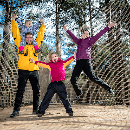 Family exploring Landmark Adventure Park