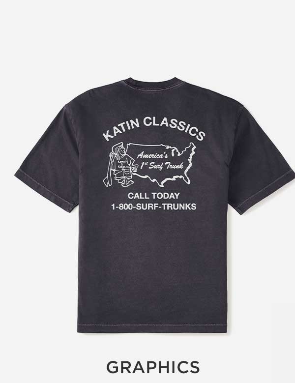 Charcoal Katin Classics graphic t-shirt, product flat lay