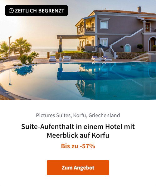 Suite-Aufenthalt in einem Hotel mit Meerblick auf Korfu
