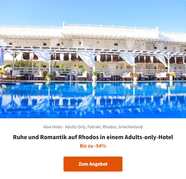 Ruhe und Romantik auf Rhodos in einem Adults-only-Hotel