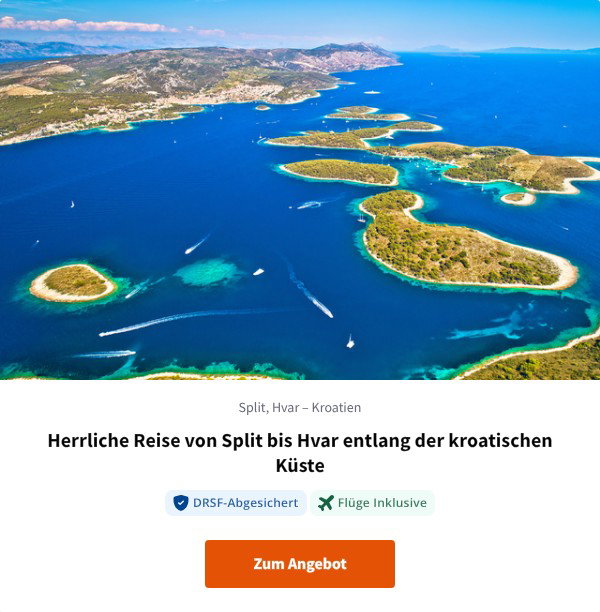 Herrliche Reise von Split bis Hvar entlang der kroatischen Küste