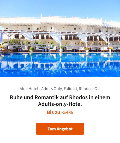 Ruhe und Romantik auf Rhodos in einem Adults-only-Hotel
