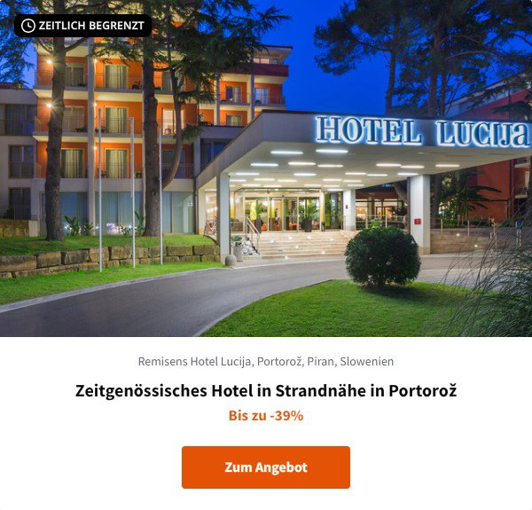 Zeitgenössisches Hotel in Strandnähe in Portorož