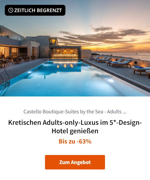 Kretischen Adults-only-Luxus im 5*-Design-Hotel genießen