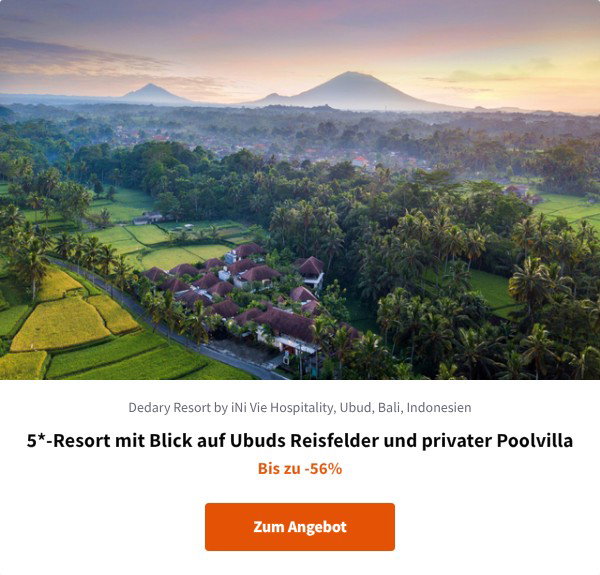 5*-Resort mit Blick auf Ubuds Reisfelder und privater Poolvilla