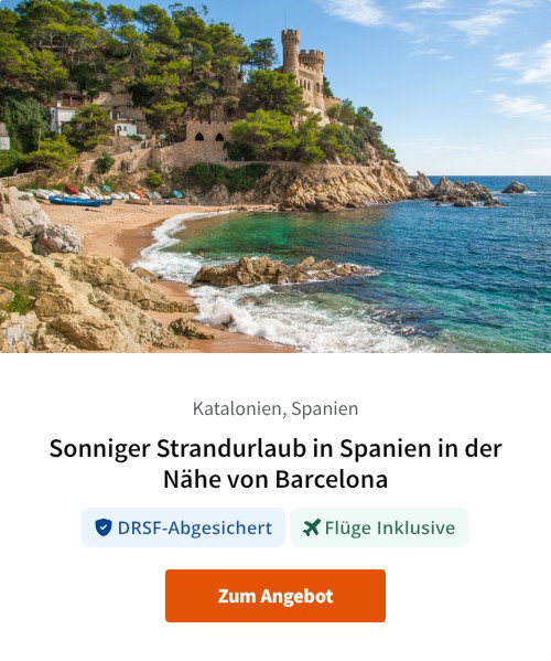 Sonniger Strandurlaub in Spanien in der Nähe von Barcelona