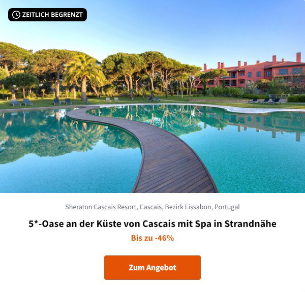 5*-Oase an der Küste von Cascais mit Spa in Strandnähe