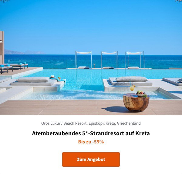 Atemberaubendes 5*-Strandresort auf Kreta