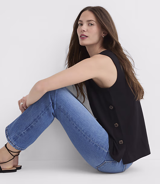 Side Button Tank Top