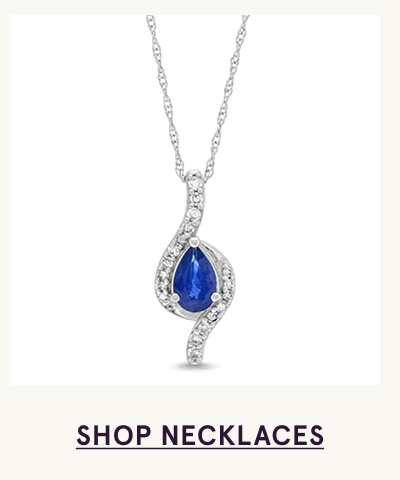 Silver chain necklace with Blue gemstones, alternating in shapes. Click here to shop necklaces