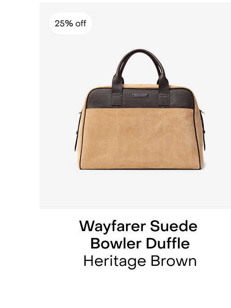 Wayfarer Suede Bowler Duffle Heritage Brown