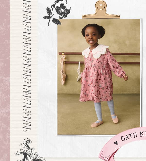Pink Cath Kidston Collared Button Through Dress (3mths-7yrs)