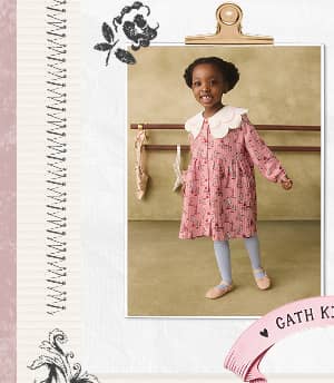 Pink Cath Kidston Collared Button Through Dress (3mths-7yrs)