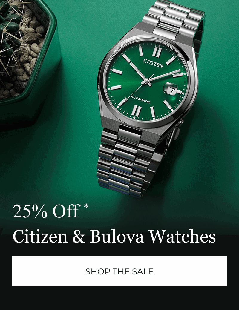 Men’s watch with green dial. 25% Off Citizen & Bulova Watches. Click to Shop The Sale