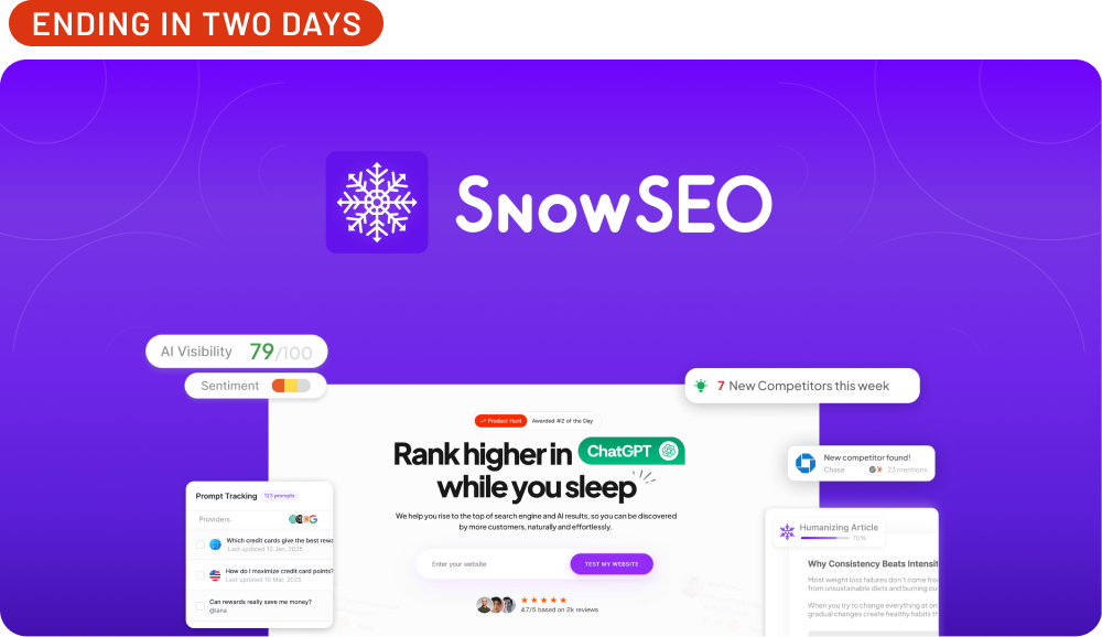Shop SnowSEO - ending in two days