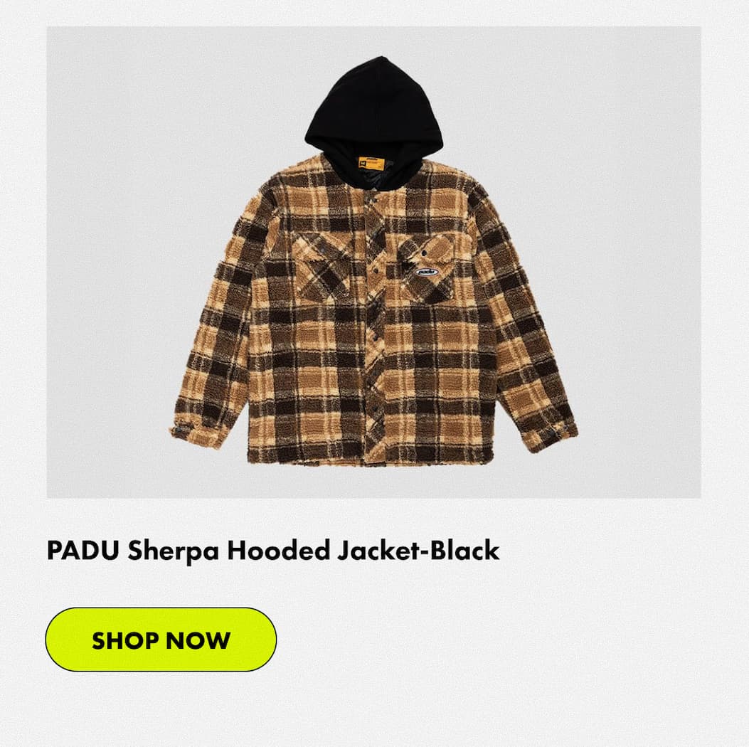 PADU Sherpa Hooded Jacket-Black | Shop now