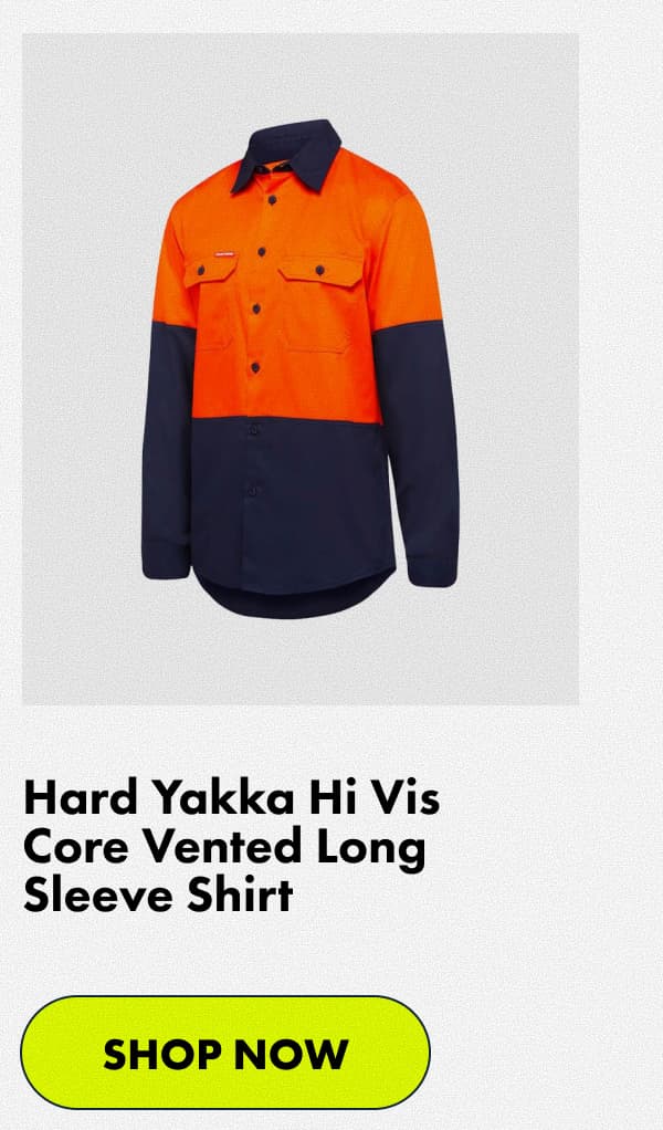 Hard Yakka Hi Vis Core Vented Long Sleeve Shirt | Shop now