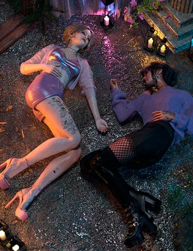 Falling Bodies Poses for Genesis 9 Feminine