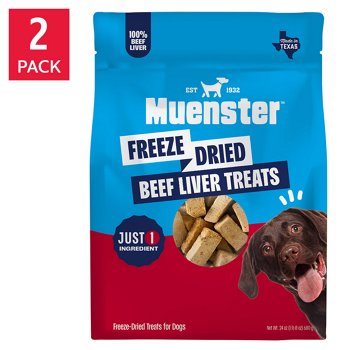 Muenster Freeze Dried Beef Liver Dog Treats, 24 oz, 2-pack
