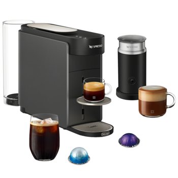 Nespresso Vertuo UP Coffee and Espresso Maker by DeLonghi, Graphite with Aeroccino Milk Frother
