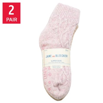 Jane and Bleecker Women's Slipper Sock, 2-pack