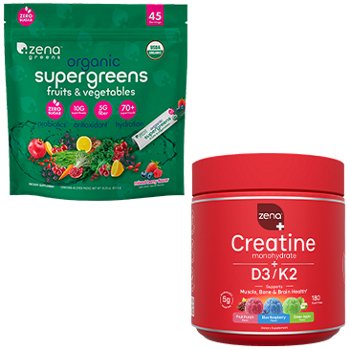Zena Supergreens Fruits & Vegetables Powder or Creatine Gummies + D3/K2
