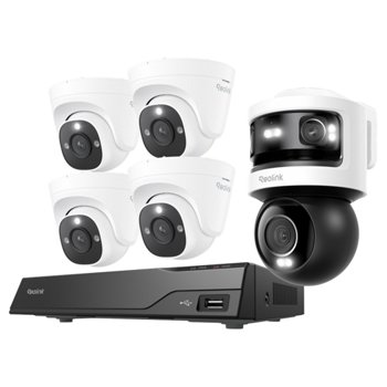 Reolink 8 Channel 4K+ 2TB NVR PoE Security System 4-Dome + OMVI Panoramic / PTZ Camera