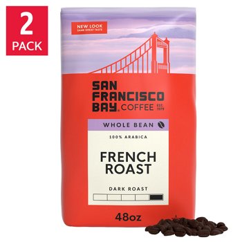 San Francisco French Roast Whole Bean Coffee 3 lb, 2-pack