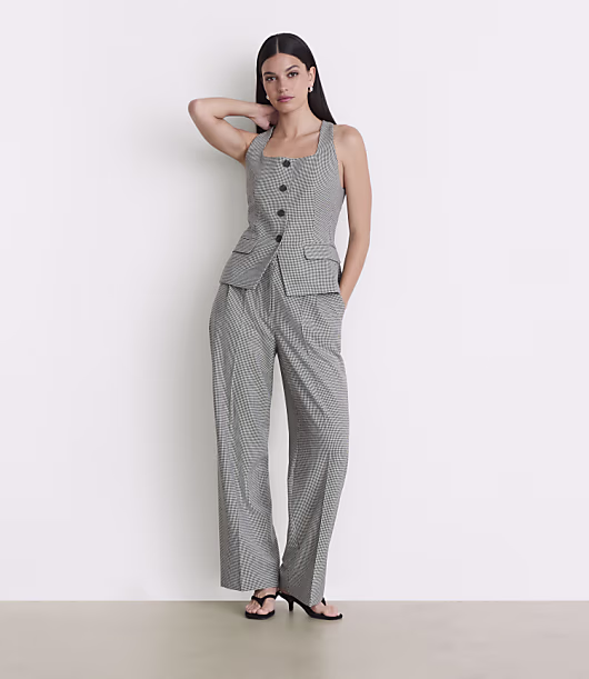 LOFT Versa Seasonless Stretch Halter Vest in Mini Houndstooth