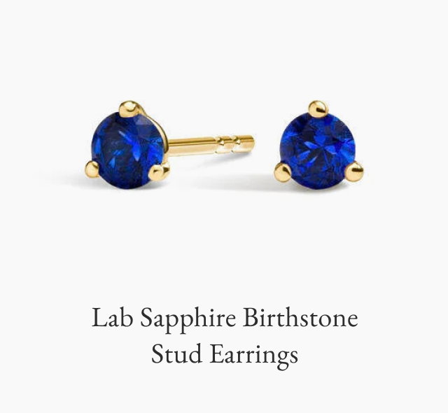 Lab Sapphire Birthstone Stud Earrings