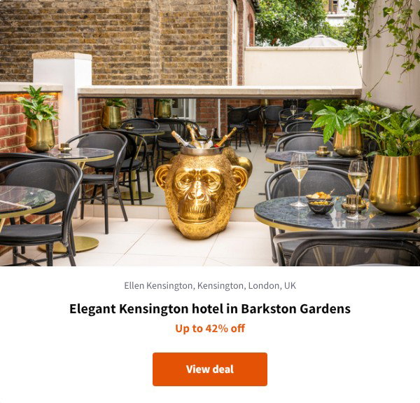Elegant Kensington hotel in Barkston Gardens