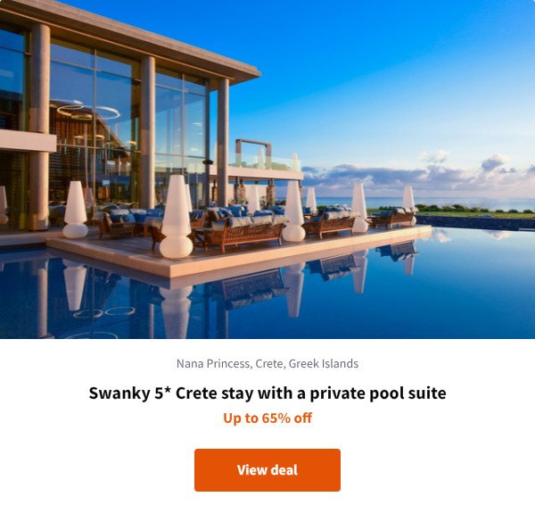 Swanky 5* Crete stay with a private pool suite